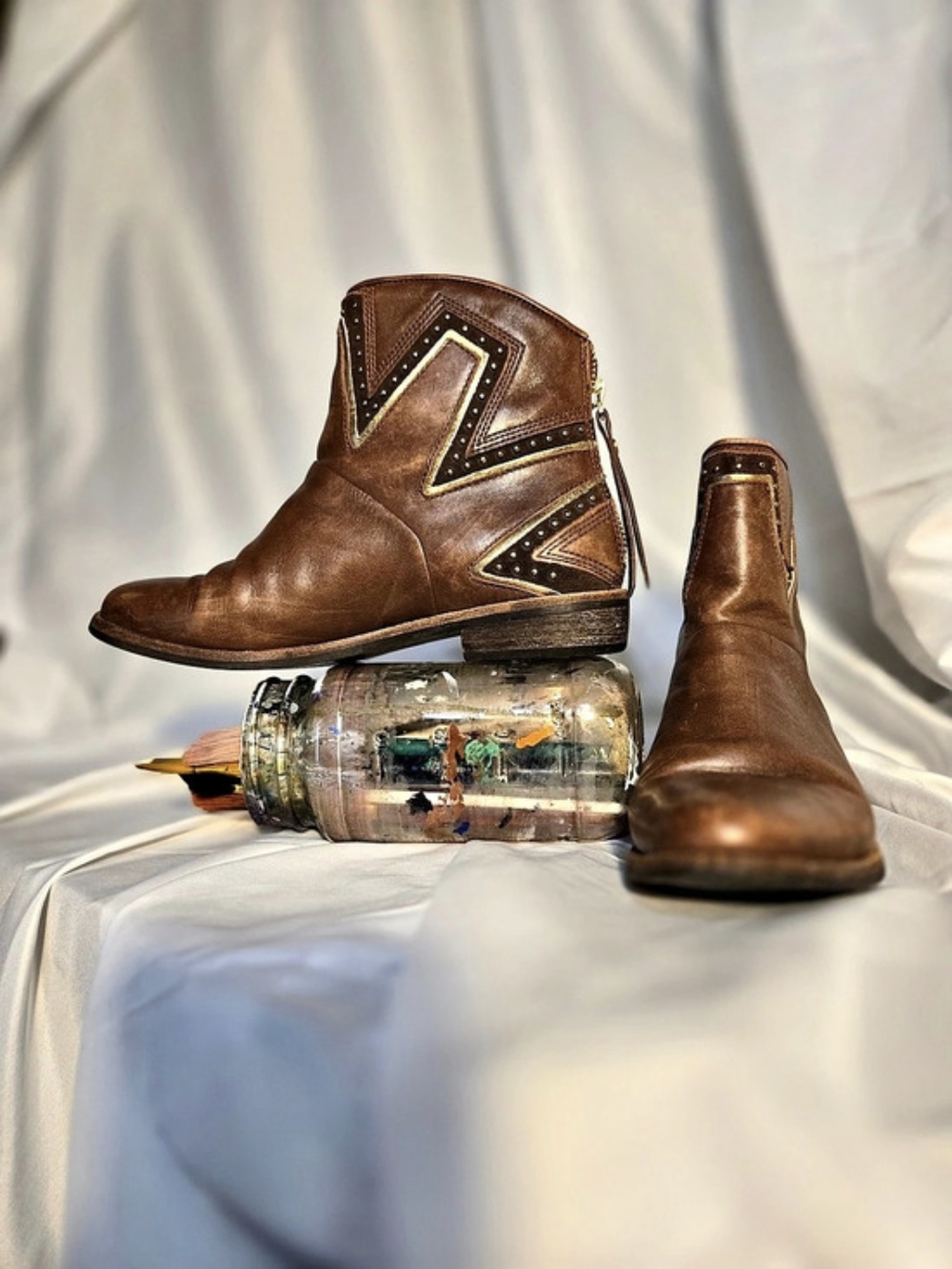 UGG Leather Ankle Boots Brown US 6